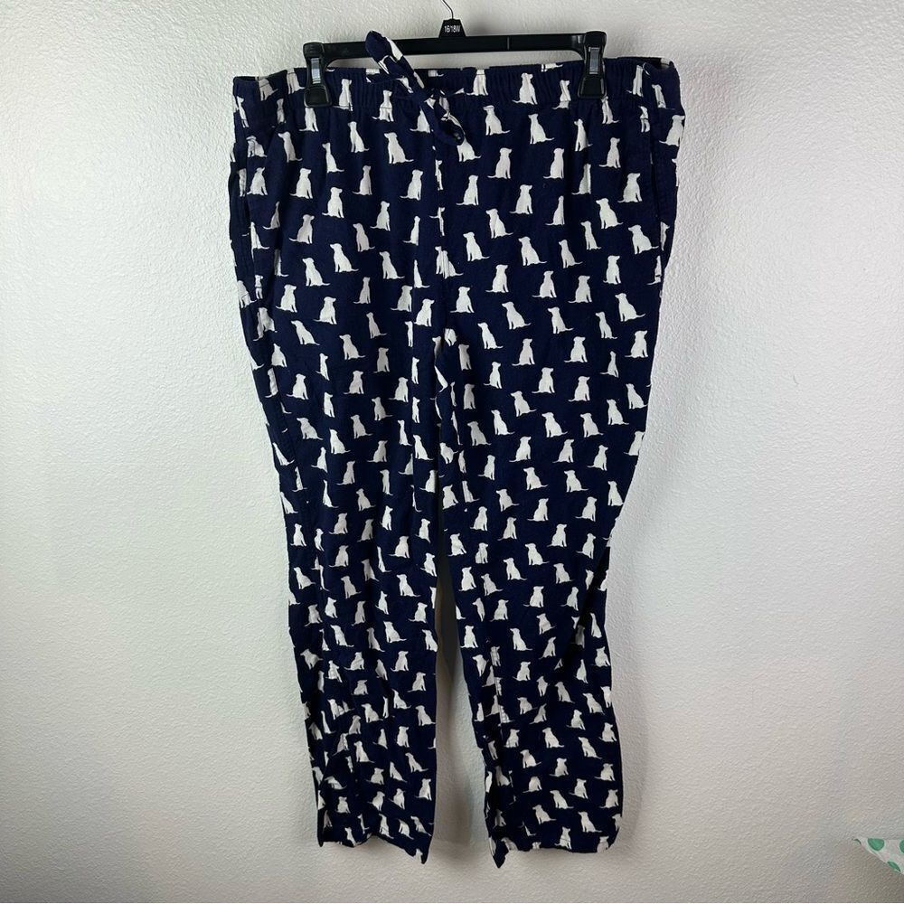 J Crew‎ Mercantile Navy Dog Pattern Pajama Flannel Pants Men’s Size 35-37